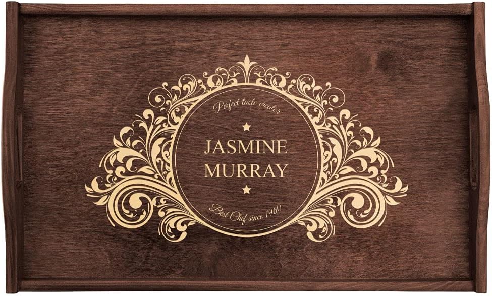 Maverton Mesa de cama para computadora portátil para ella, bandeja de cama personalizada para mujer, bandeja decorativa de madera para cumpleaños,