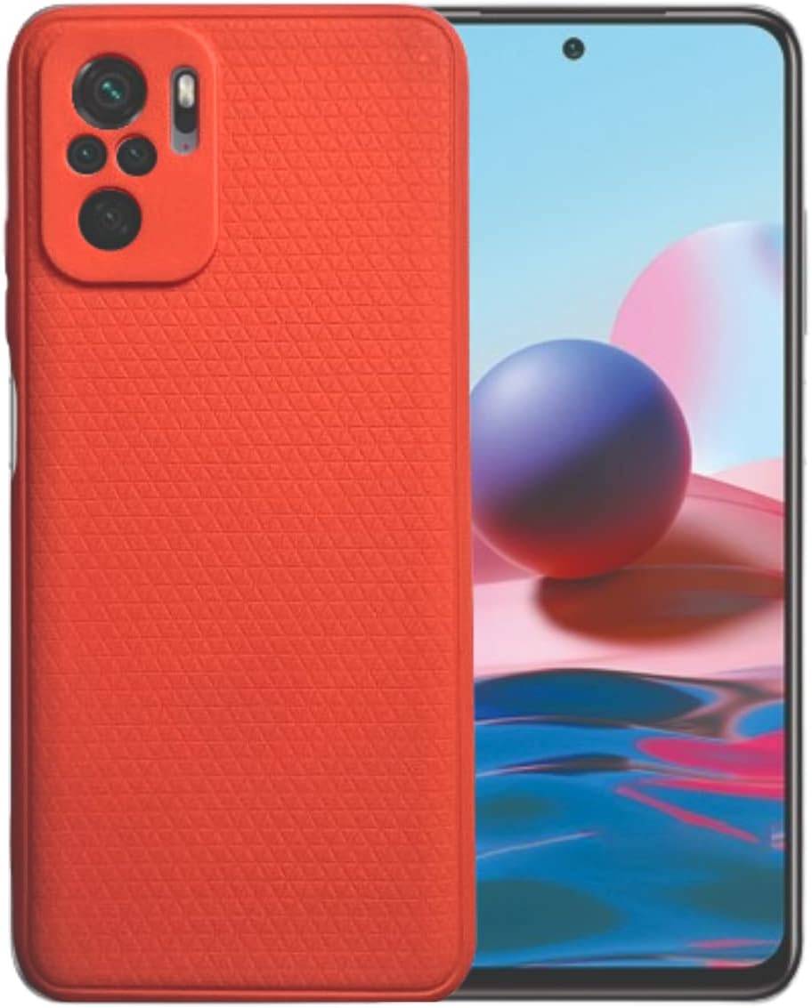 Compatible con Xiaomi Redmi Note 10 o 10s Crossline Slide Grids Soft Slim TPU Teléfono celular Mobile Basic Back Case Cover (rojo)