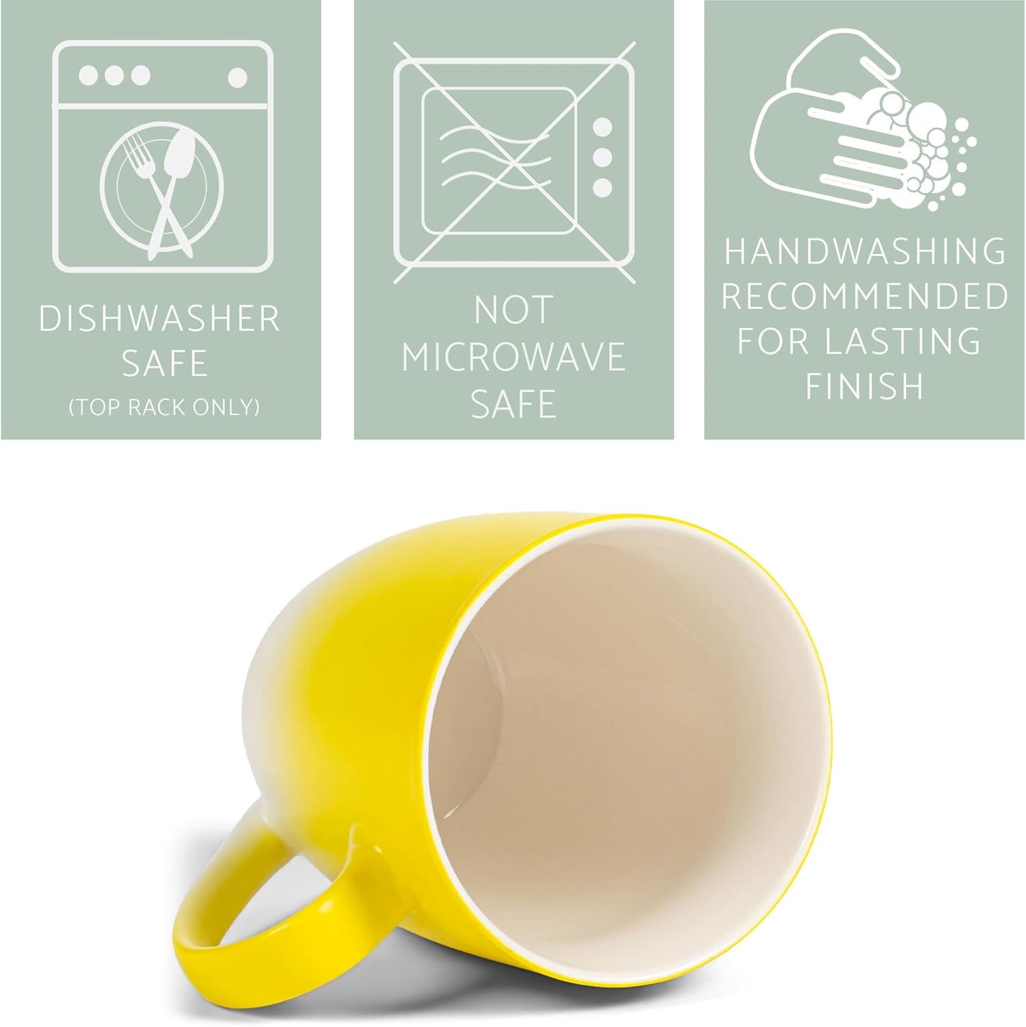 Elanze Designs Love You Moon And Back – Taza de café de cerámica de cerámica de 12 onzas, color amarillo mate y blanco, dos tonos degradados