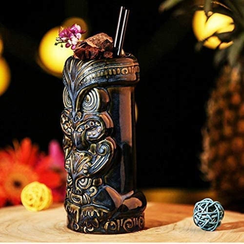 Tiki Drinkware-Tiki Taza para copas de cóctel exóticas  Gran idea de regalo para bar en el hogar, vasos profesionales de Tiki Bar, tazas de cerámica