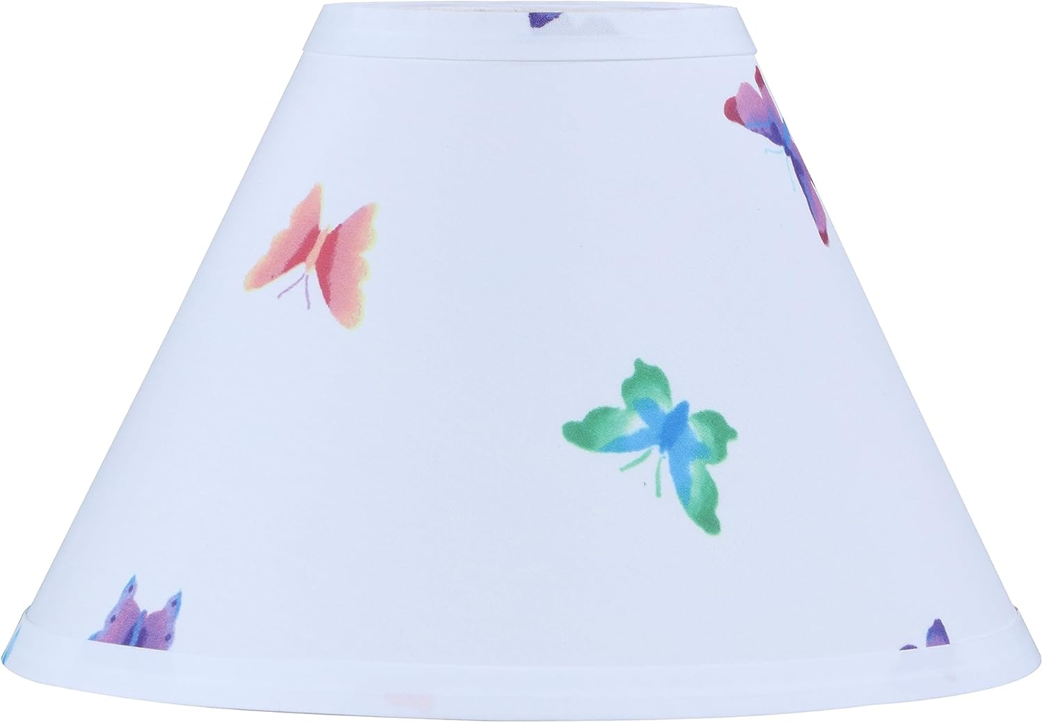 Aspen Creative 56036, pantalla de lámpara de transición UNO de tapa dura, blanca con diseño de mariposa y floral, parte superior de 4 pulgadas x 10