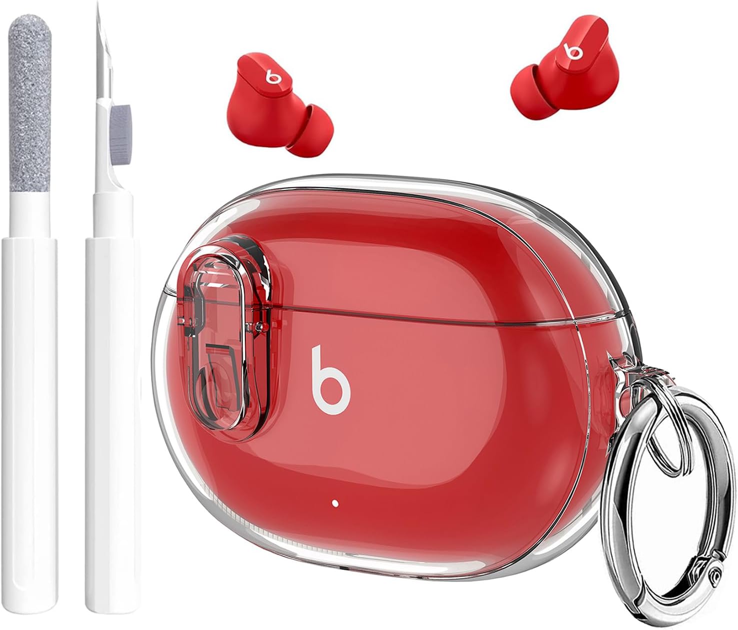 Beats Studio BudsStudio Buds Plus Funda transparente 20212023 con clip de bloqueo para hombres con kit de limpieza, funda protectora GARTOO para