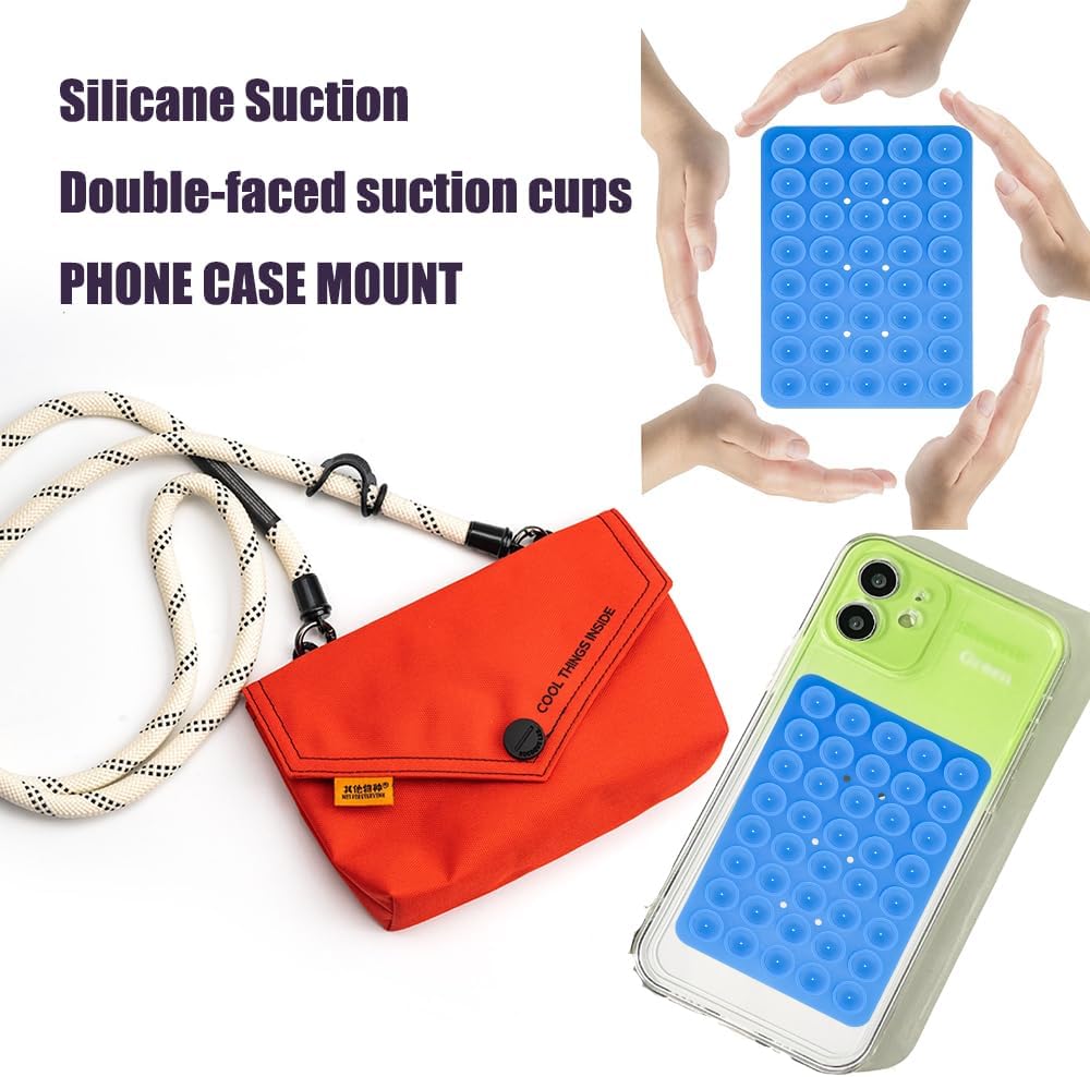 Funda de silicona con succión para teléfono (compatible con iPhone y Android, soporte de accesorios de teléfono manos libres para selfies y videos)