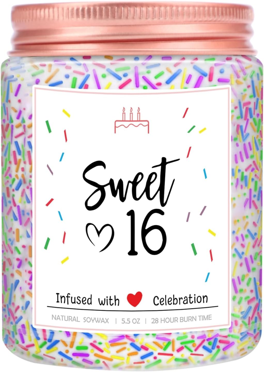 Aroma de pastel de cumpleaños de vainilla con velas de chispas  Dulce 16  Regalos de cumpleaños de Navidad para mujeres, regalo único de cumpleaños