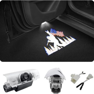 2 luces LED con logotipo para puerta de automóvil compatibles con 4Runner Tundra Highlander Sequoia Venza Land Cruiser proyector de cortesía luz de 2 luces LED con logotipo para puerta de automóvil compatibles con 4Runner Tundra Highlander Sequoia Venza Land Cruiser proyector de cortesía luz de