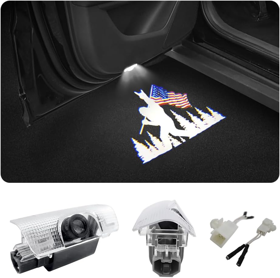 2 luces LED con logotipo para puerta de automóvil compatibles con 4Runner Tundra Highlander Sequoia Venza Land Cruiser proyector de cortesía luz de