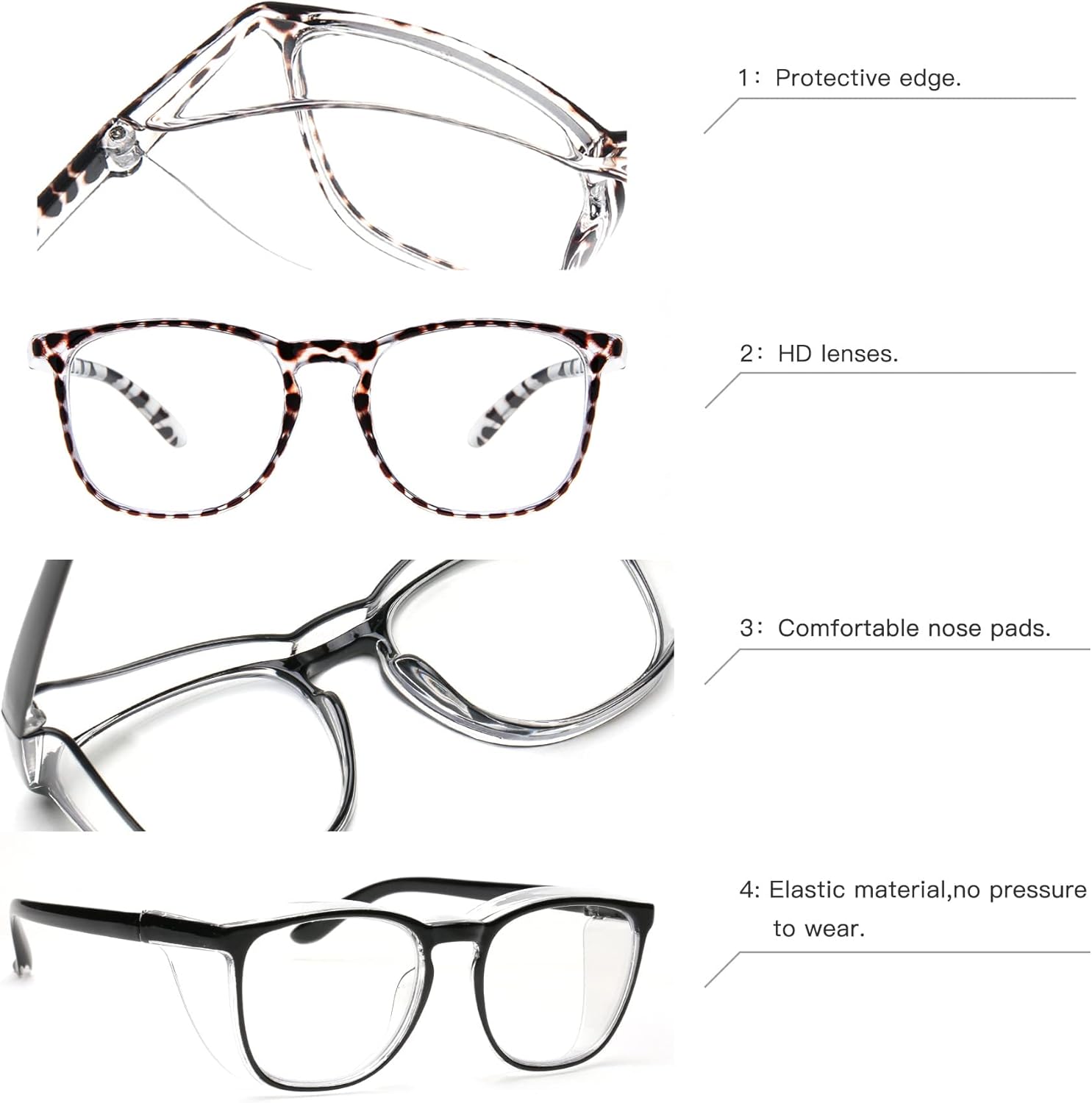 JOO’RTI Gafas de seguridad antivaho con luz azul, gafas protectoras antipolvo para mujeres y hombres