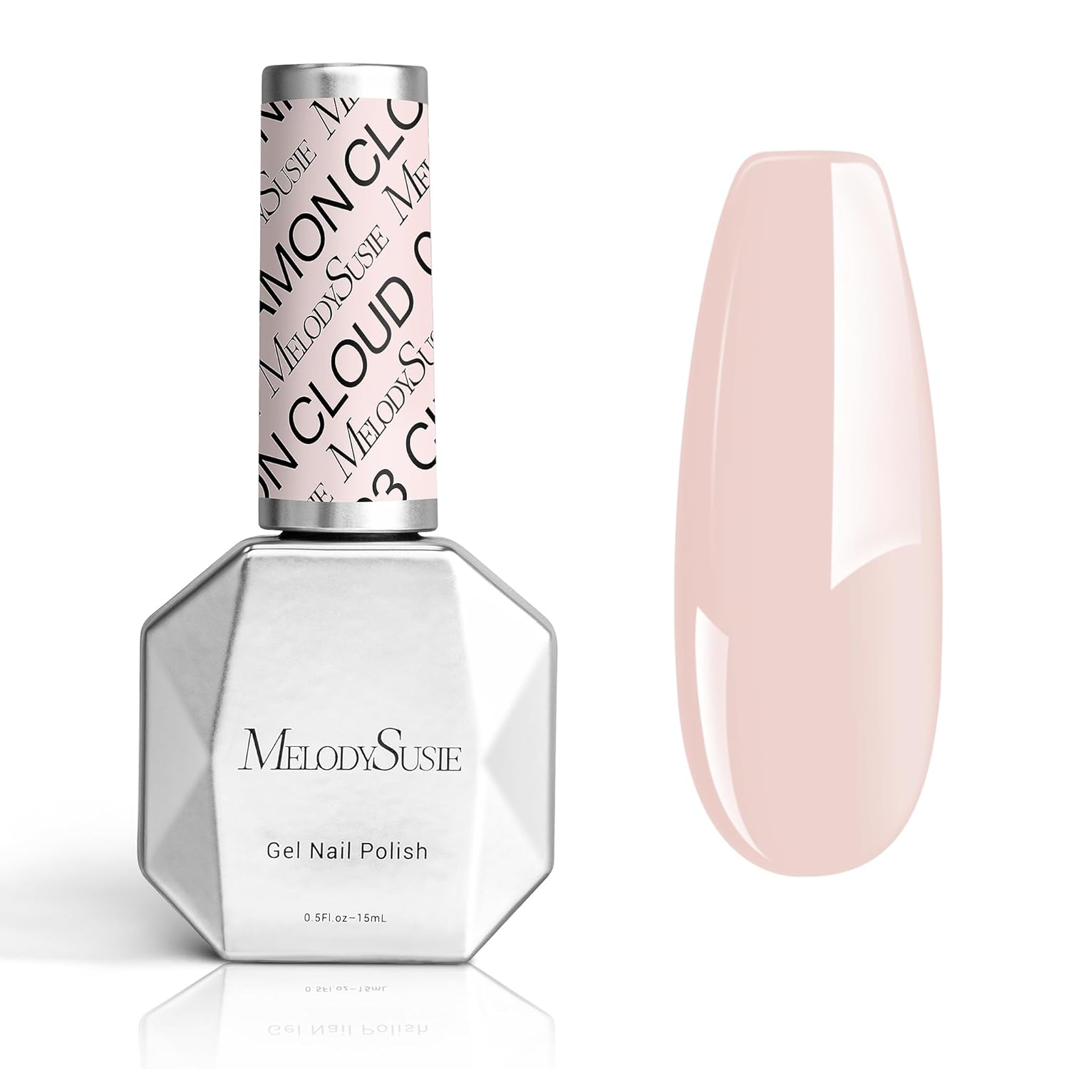 MelodySusie Esmalte de uñas de gel grueso, 0.5 onzas líquidas, color rosa nude, para remojar UV LED, divertido esmalte de gel de conejo, regalo para