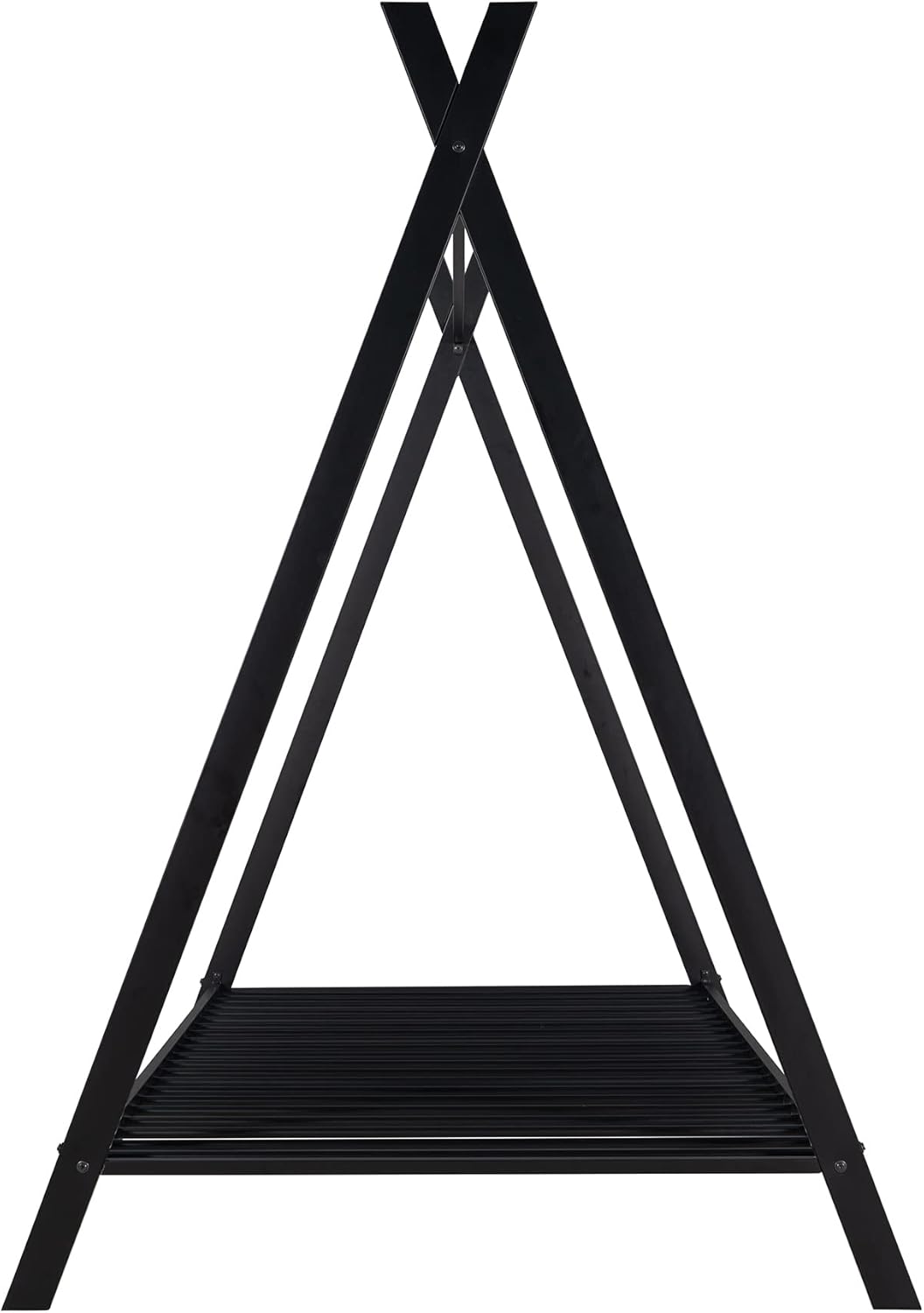 Lifeand Marco de cama de tamaño individual, cama de metal con listones para niños, niñas, niños, no necesita somier, color negro