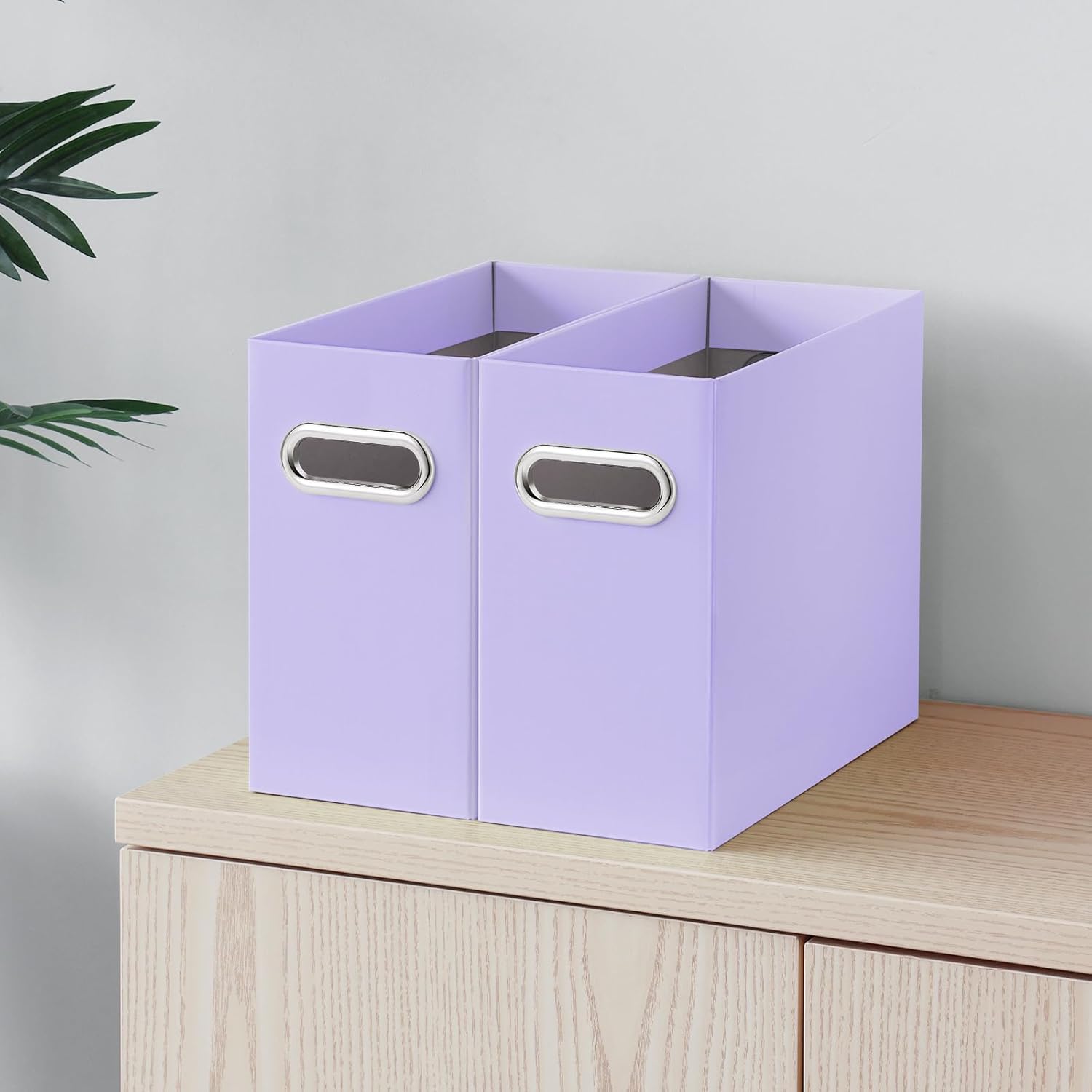 Oterri Organizador de archivos, caja de almacenamiento pequeña, organizador de carpetas de archivos de cartón, caja de archivos plegable,