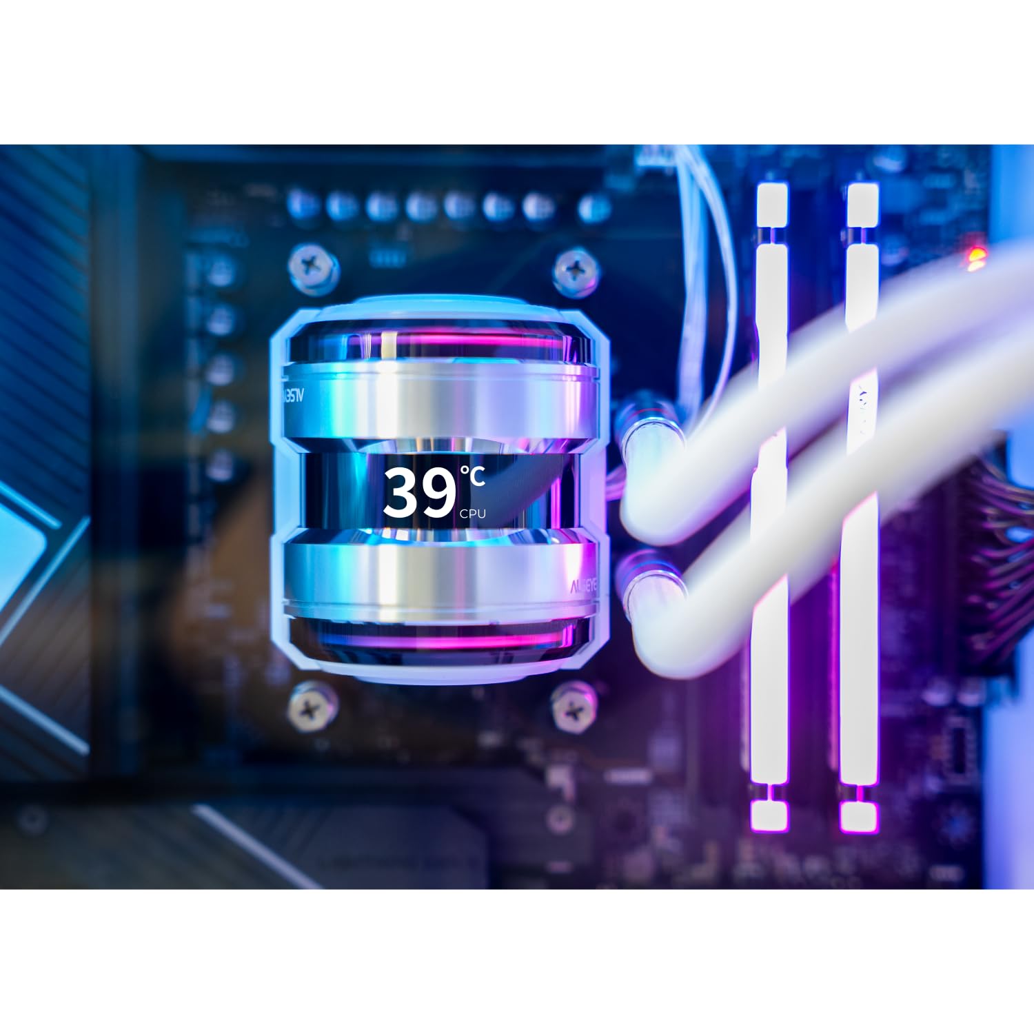 ALSEYE Infinity i240 AIO – Enfriador líquido de CPU, sistema de bombas duales, enfriador de agua de CPU con pantalla de visualización de