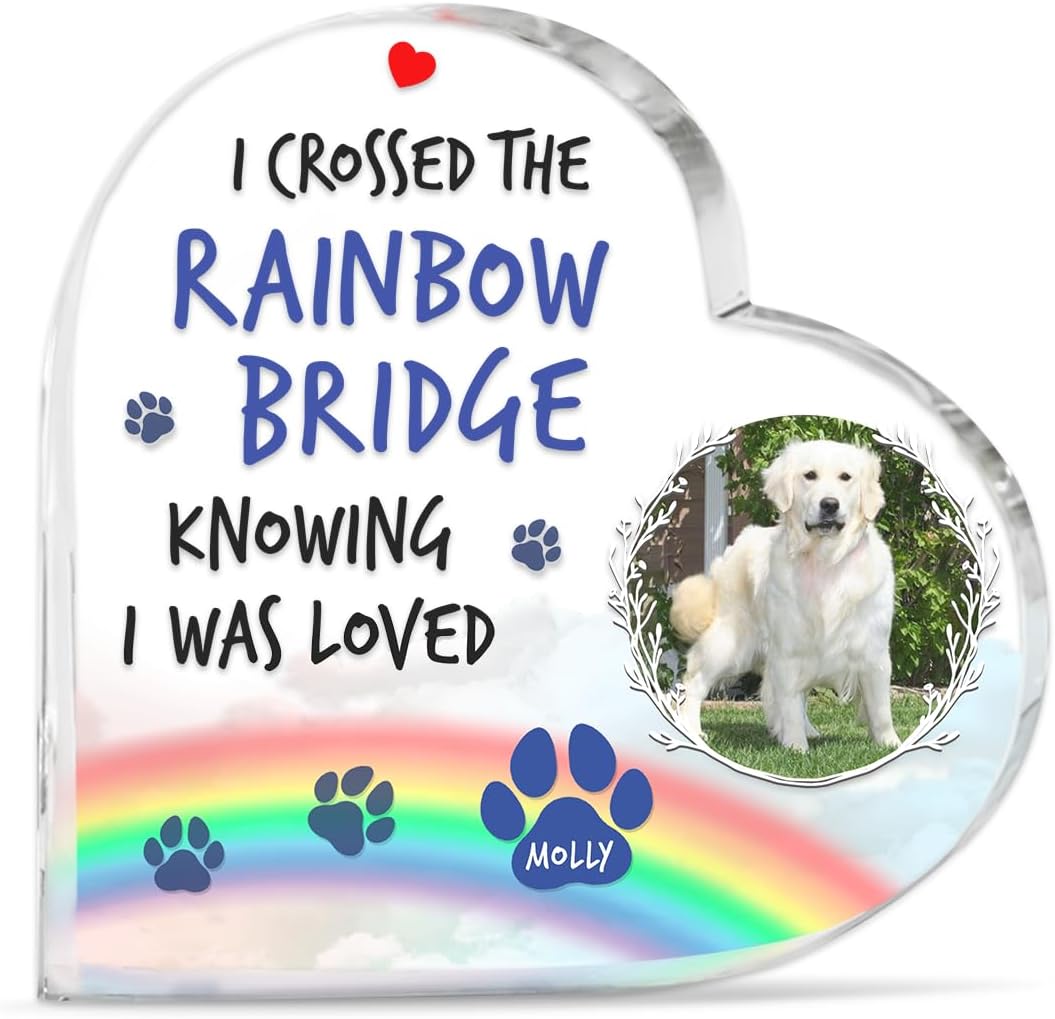 Pawfect House Rainbow Bridge – Regalos conmemorativos para mascotas, placa acrílica, regalos conmemorativos para perros por pérdida de perro, en