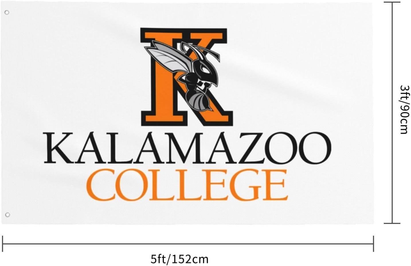 Kalamazoo – Bandera decorativa para exteriores con logotipo de la universidad, de 3 x 5 pies, bandera de jardín, bandera individual para exteriores