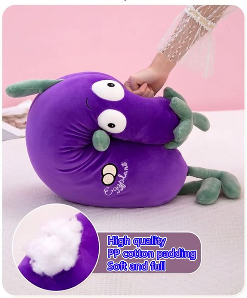 JOSON Muñeca morada grande de simulación Mr. Eggplant Doll Sleeping Pillow Doll, cojín de peluche (27 pulgadas)