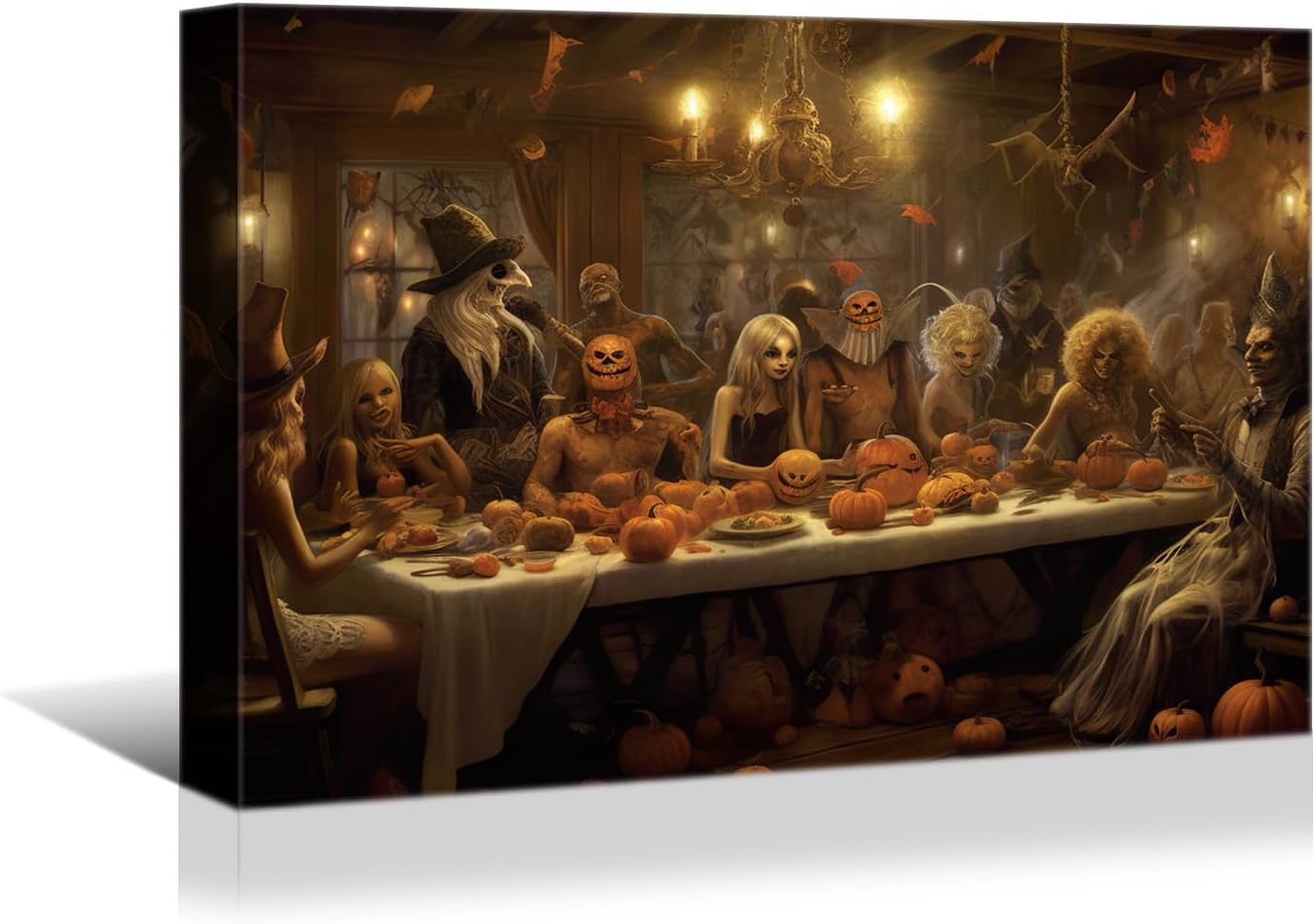 BANHUA1 Arte de pared de Halloween, impresión en lienzo de calabaza, decoración del hogar, lienzo para pared, arte de pared, imágenes de Halloween,