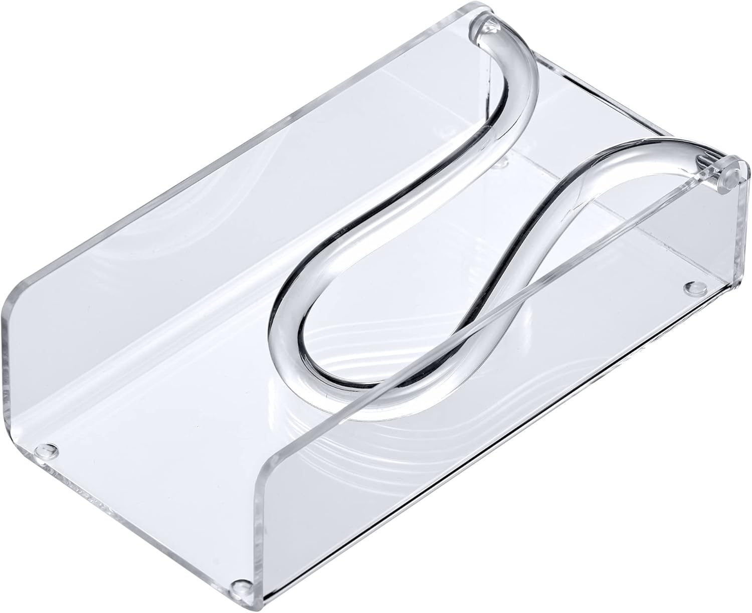 Amazing Abby Servilletero acrílico para toallas de invitados (8.5 x 4.5 pulgadas), dispensador de servilletas de plástico transparente con brazo