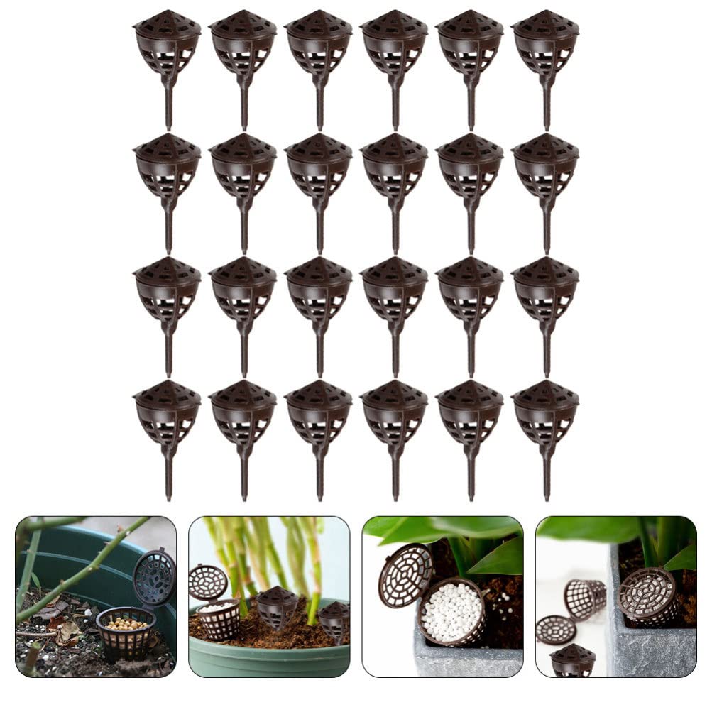 GANAZONO Cestas de malla de fertilizante 100pcs cajas de jade caja de fertilizante flores automáticas suculentas de plástico cesta de fertilizante