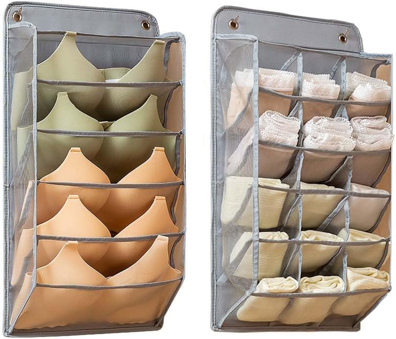 Organizador de almacenamiento de brasieresropa interior para armario, bolsillos de malla, organizador de armario para ropa interior, brasier,