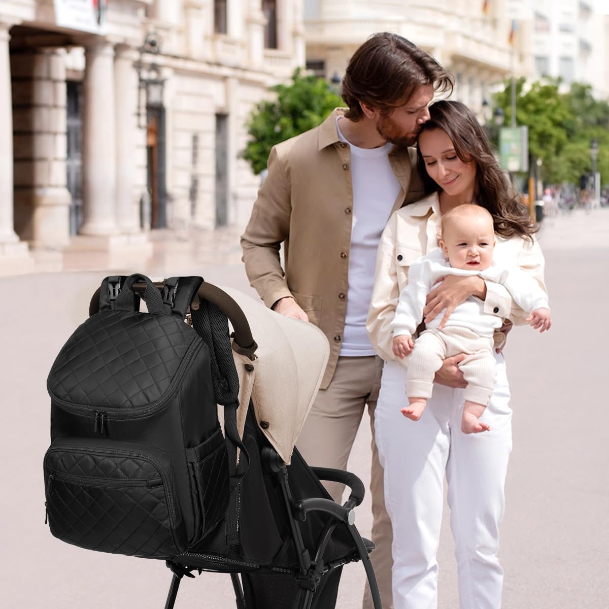 LOVEVOOK Mochila para pañales Bolsa de bebé de gran capacidad con cambiador portátil, mochila de viaje para bebés multifunción