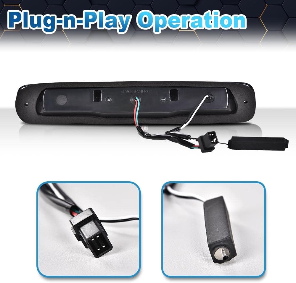 PIT66 3 luz LED de freno, compatible con Chevy Silverado 1500 2500 3500 y modelos HD 99-06 compatible con GMC Sierra 1500 2500 3500 y modelos HD