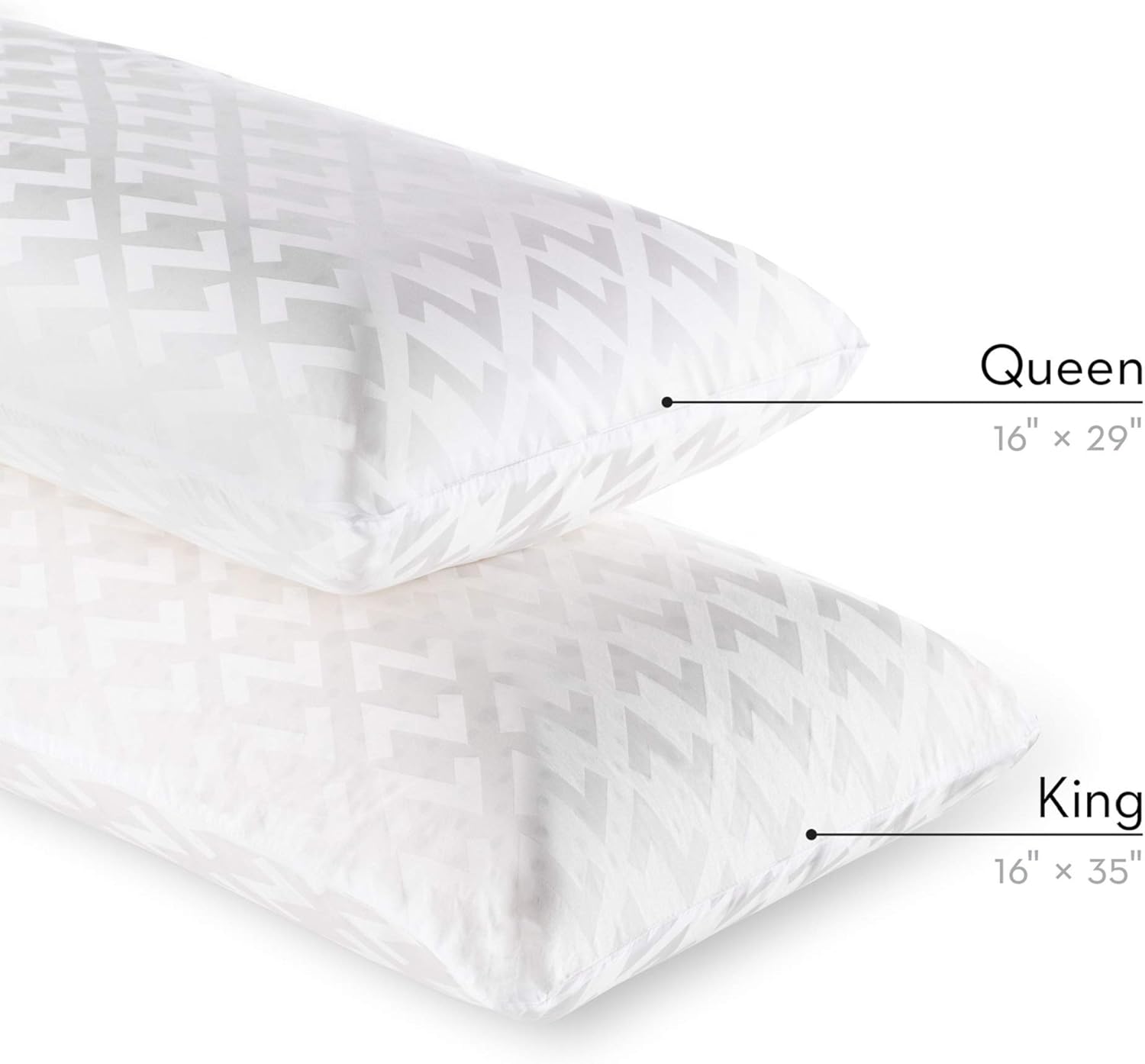 Z Gel almohada de espuma viscoelástica con funda de terciopelo extraíble, Memory Foam, Mid Loft, King