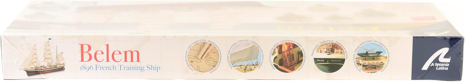 Artesanía Latina – Kit de modelo de barco de madera – Barco de entrenamiento francés, Belem – Modelo 22519, escala 175 – Modelos para montar –