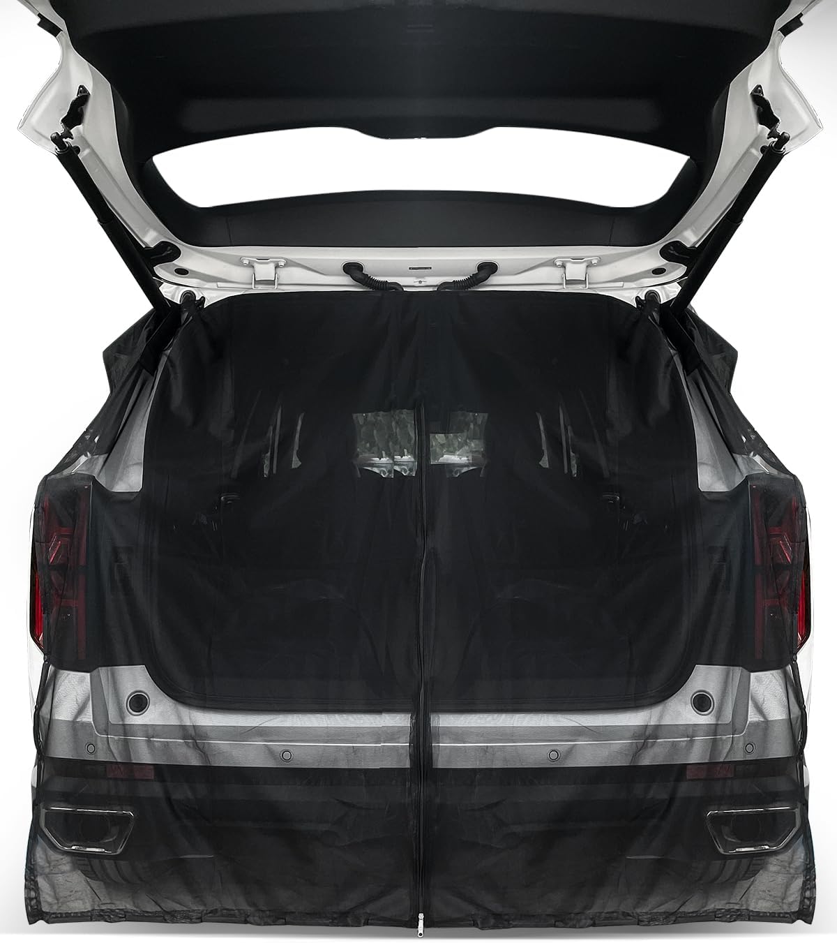 Quickwolf Red de camping para automóvil SUV, pantalla de malla para portón trasero de 69 x 59 pulgadas con accesorio magnético, accesorios ideales