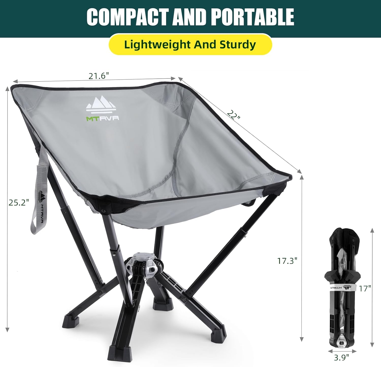 Silla plegable para exteriores, silla de campamento portátil, ligera, compacta, sillas plegables al aire libre para camping, playa, césped, playa,