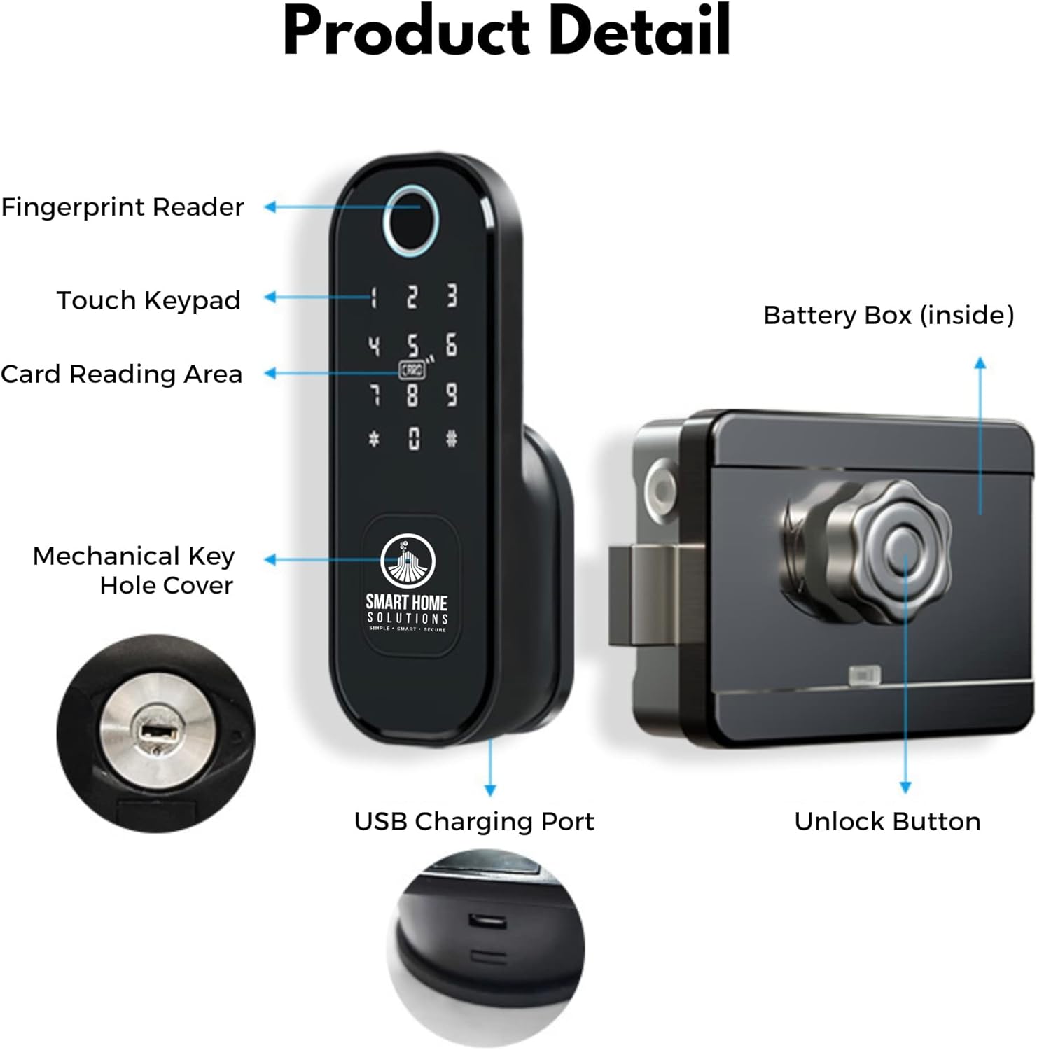 Bloqueo biométrico Intel IP65, teclado inteligente de bloqueo de adición de puerta multipunto compatible con, cerradura de puerta de entrada