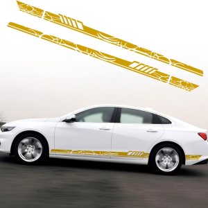 QianBao Adhesivo universal de vinilo para puerta lateral de carreras, para todos los autos, SUV, camiones, vehículos todoterreno, estilo 15, dorado QianBao Adhesivo universal de vinilo para puerta lateral de carreras, para todos los autos, SUV, camiones, vehículos todoterreno, estilo 15, dorado