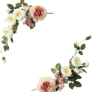 Juego de 2 guirnaldas de flores artificiales de peonía de seda, guirnalda de flores falsas para boda, letrero de bienvenida, flores decorativas para Juego de 2 guirnaldas de flores artificiales de peonía de seda, guirnalda de flores falsas para boda, letrero de bienvenida, flores decorativas para