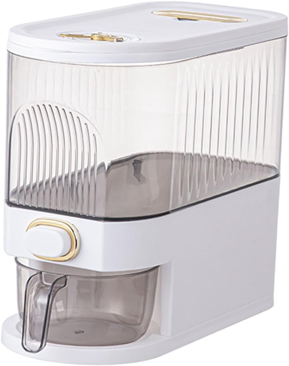 Dispensador de arroz, recipiente de arroz sellado, dispensador de alimentos, contenedor de almacenamiento de alimentos para alimentos secos,