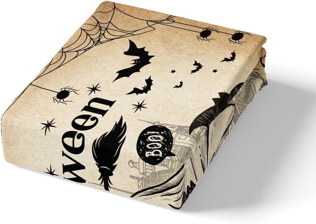 Lindo juego de funda de edredón de fantasma, tamaño individual para niños y niñas, juego de ropa de cama de calabaza y calavera de azúcar, funda de