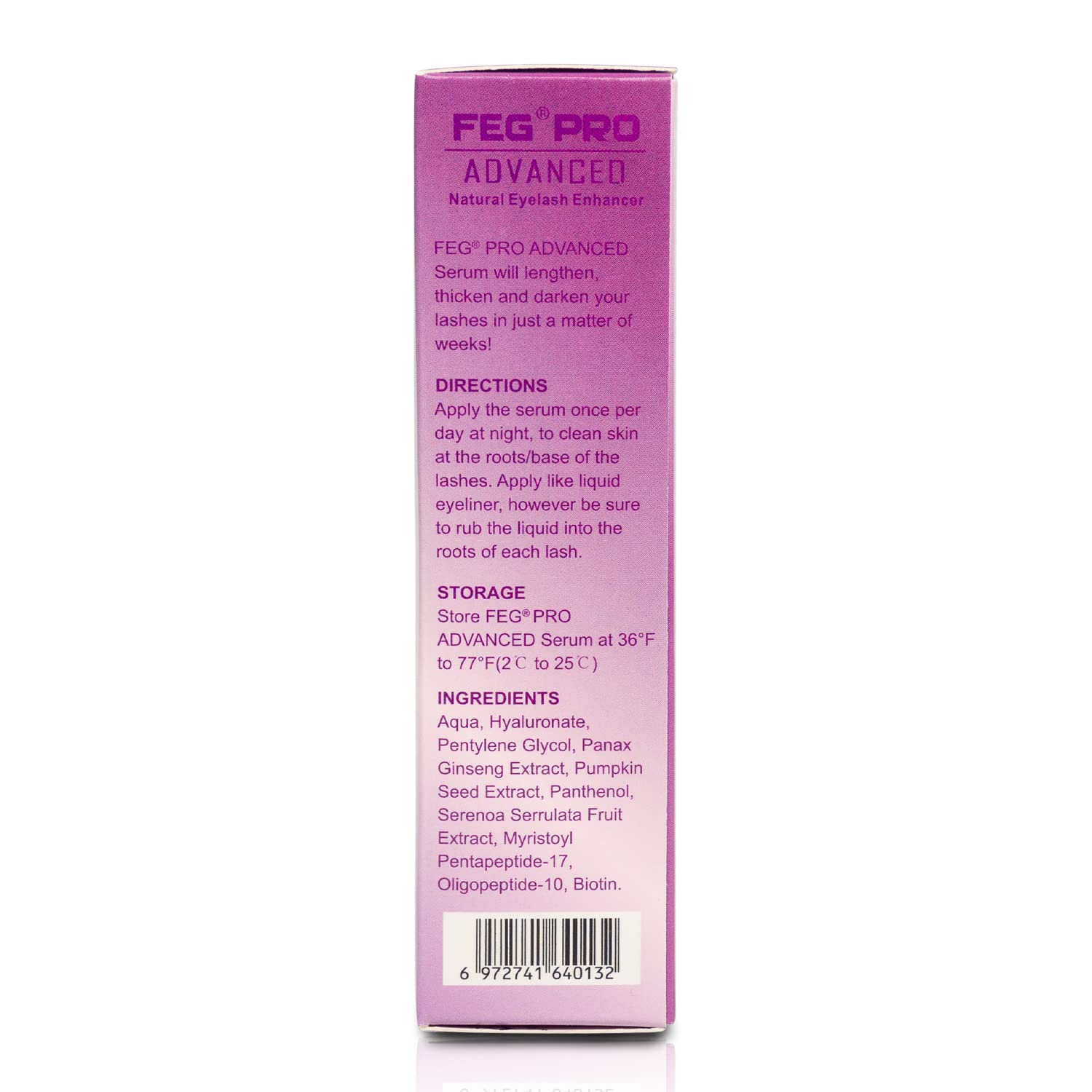FEG Pro Advanced – Suero potenciador de pestañas natural extra fuerte especialmente formulado para crecer pestañas naturalmente más gruesas, más