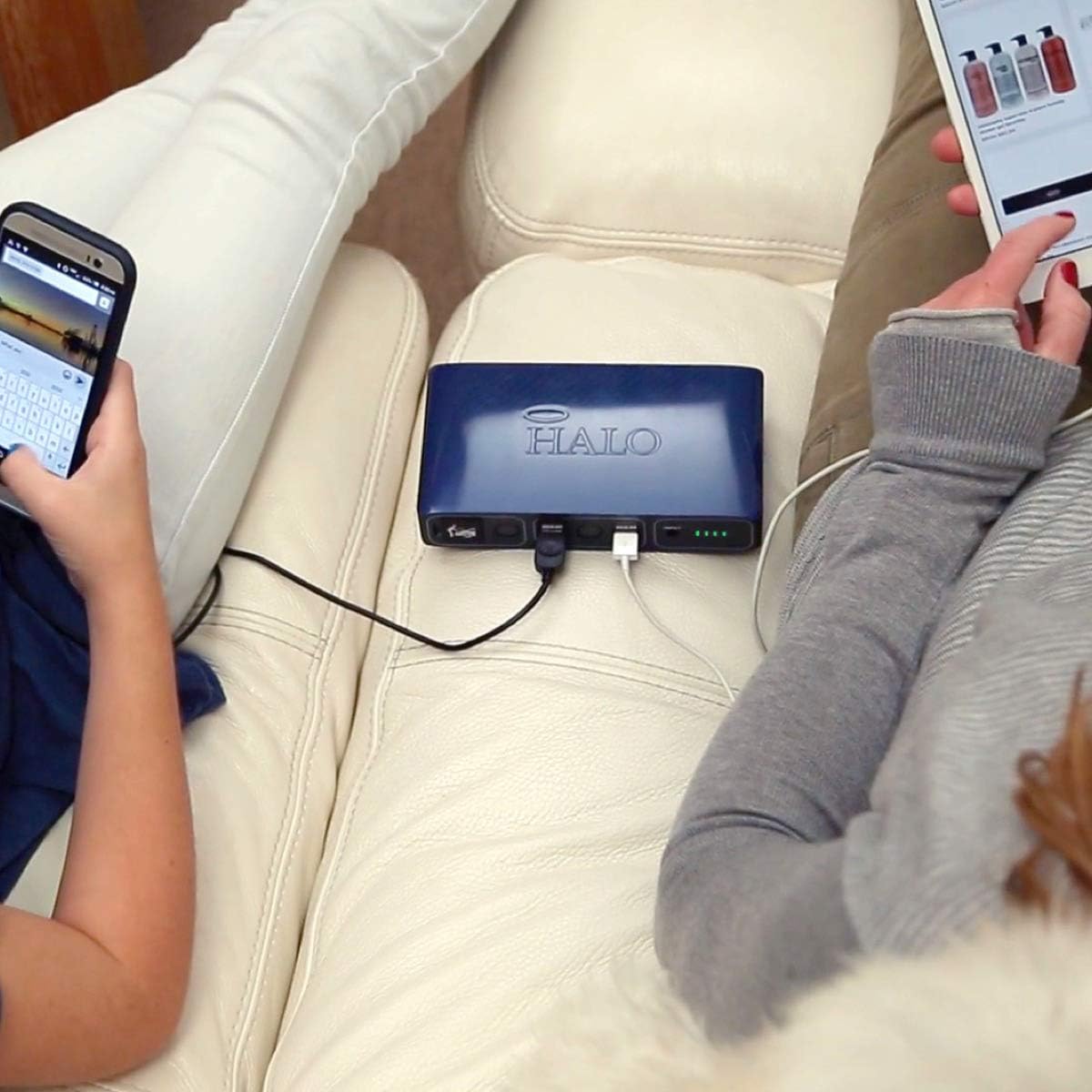 HALO Bolt – Cargador portátil de 58,830 mWh para teléfono y laptop, arrancador de automóvil con salida de corriente alterna y cargador de automóvil