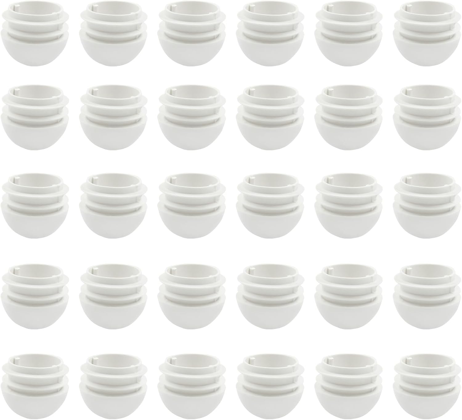 Litoexpe Tapones redondos de plástico de 1-14 pulgadas, 30 piezas de inserciones de tubo blanco protectores deslizantes para patas de silla, tapas