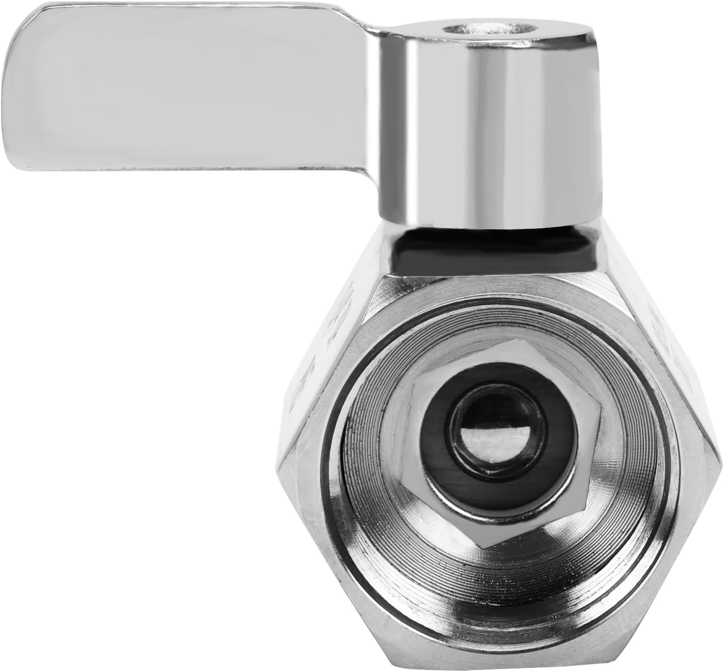 Válvula de cierre de jardín, conector de manguera de agua resistente de acero inoxidable de 34 pulgadas GHT hembra x macho (paquete de 1)