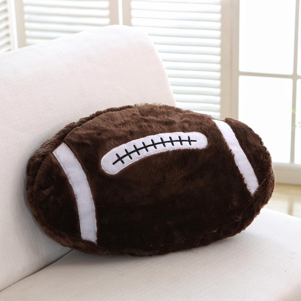 XIYUAN Almohada deportiva de rugby de 22 pulgadas de felpa, pelotas deportivas de peluche, juguetes esponjosos y duraderos, cojín decorativo para