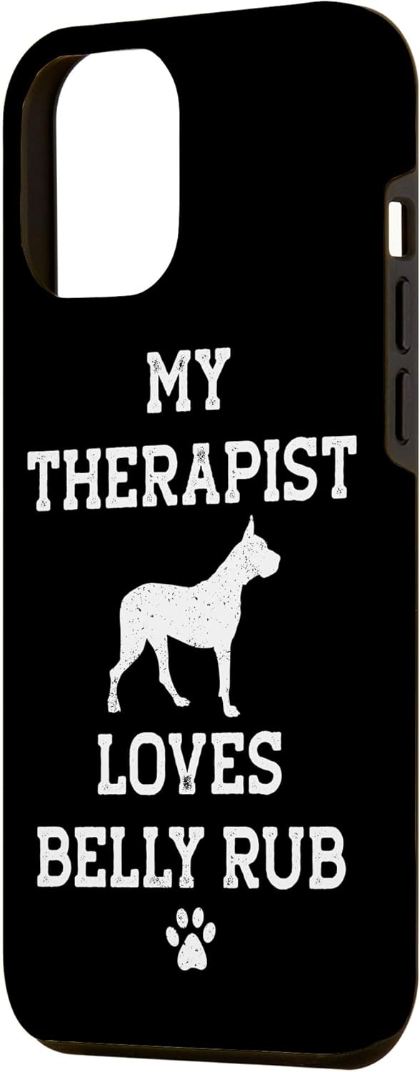iPhone 14 Pro Max Funny Dogo Argentino My Therapist Loves Belly Rub Case