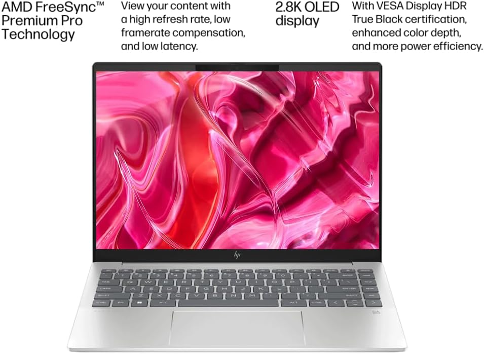 HP Pavilion Plus – Laptop OLED de 14 pulgadas, 2.8 k (2880 x 1800) 120 Hz 500 Nits – TÜV – AMD Ryzen 7 7840U (Beats i5 12500H) – Wi-Fi 6E – KB