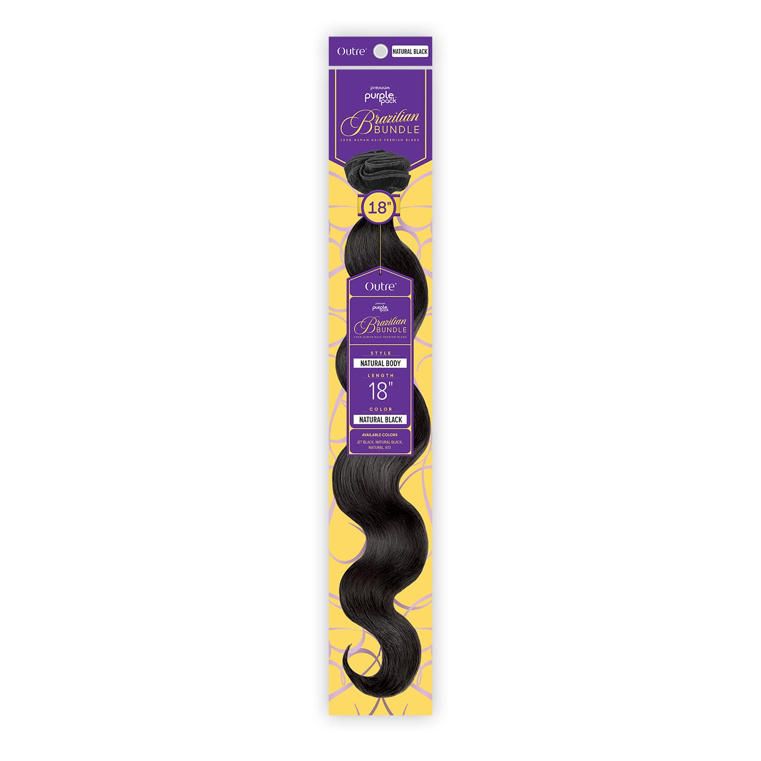 Outre Paquete de mezcla de cabello humano de primera calidad, paquete brasileño de mezcla de cabello natural, cuerpo natural (18-36 pulgadas) (24