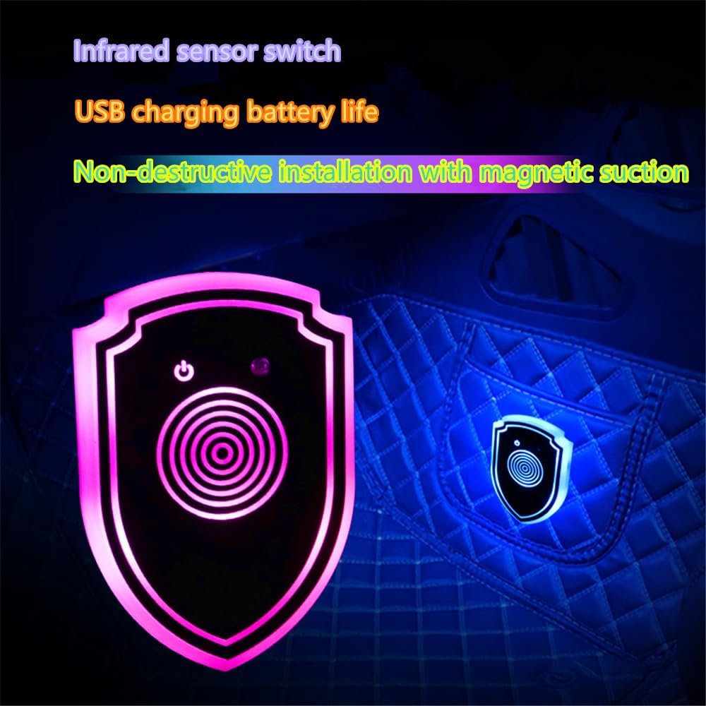 AUSTYLCO Luz ambiental para automóvil, conmutación multicolor, cambio de color de sonido, iluminación auxiliar, batería de litio incorporada,
