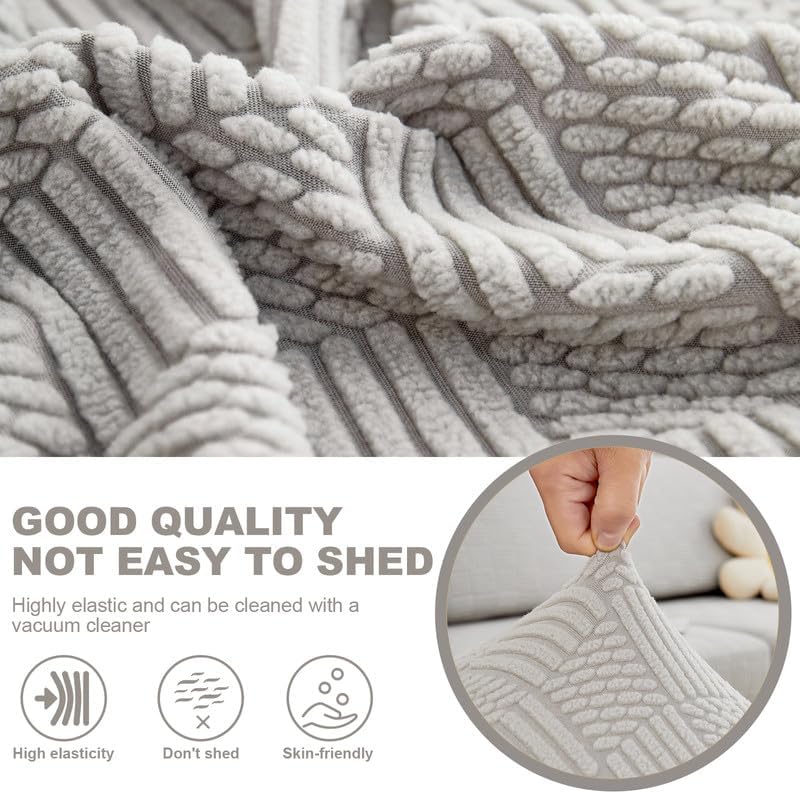 OKYUK Funda de sofá resistente al desgaste, funda para sofá modular en forma de L, funda para diván con cojines separados, alta elasticidad, diseño