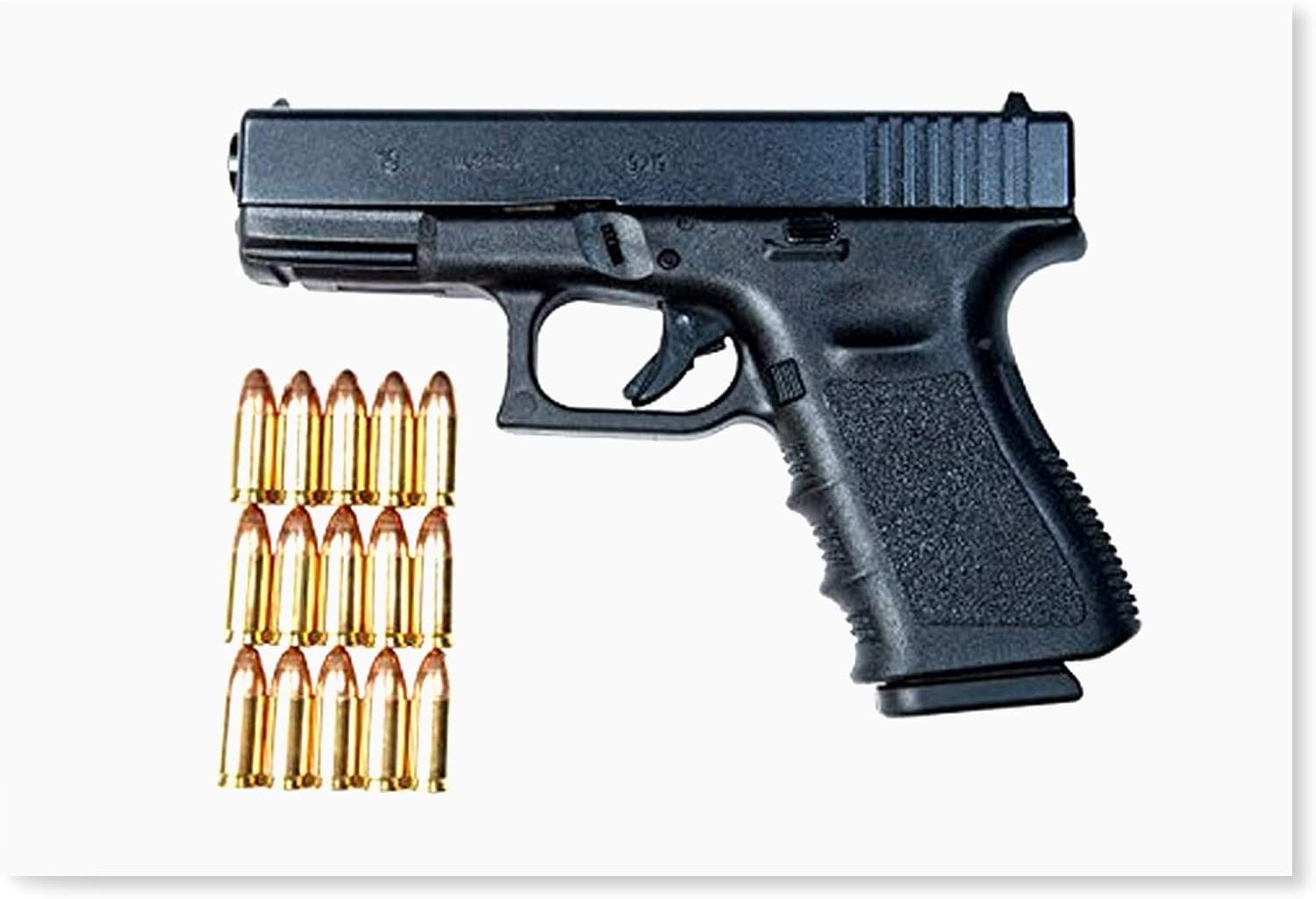 Póster de pistola Glock modelo 19 con munición de 0.354 in por Terry MooreStocktrek Images (34 x 22)