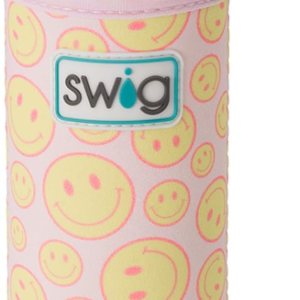 Swig Life Enfriador delgado de latas + botellas, chaqueta aislante de neopreno para latas o botellas de tamaño delgado de 12 onzas seltzer, Oh Happy Swig Life Enfriador delgado de latas + botellas, chaqueta aislante de neopreno para latas o botellas de tamaño delgado de 12 onzas seltzer, Oh Happy