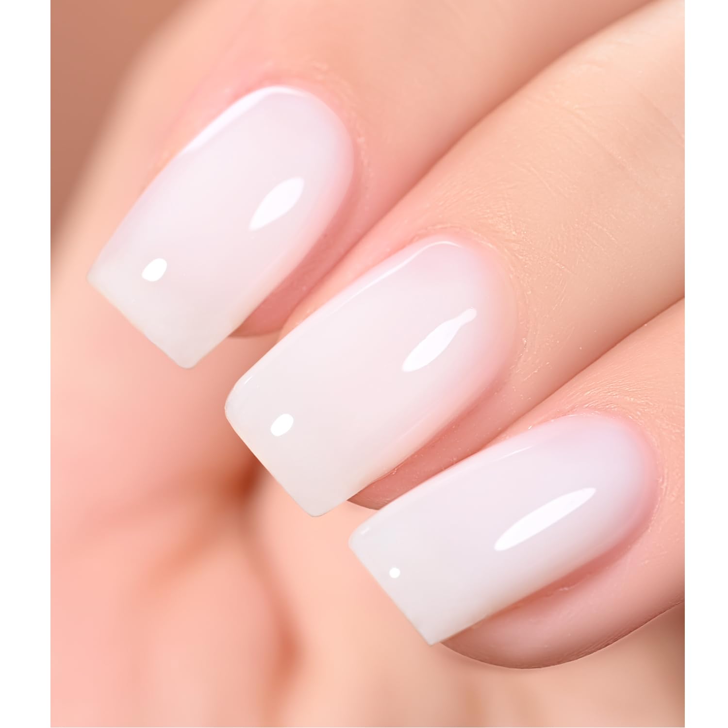 GAOY Kit de esmalte de uñas de gel con luz UV, 6 colores blanco lechoso x gelatina nude esmalte de gel con capa superior brillante y mate y capa
