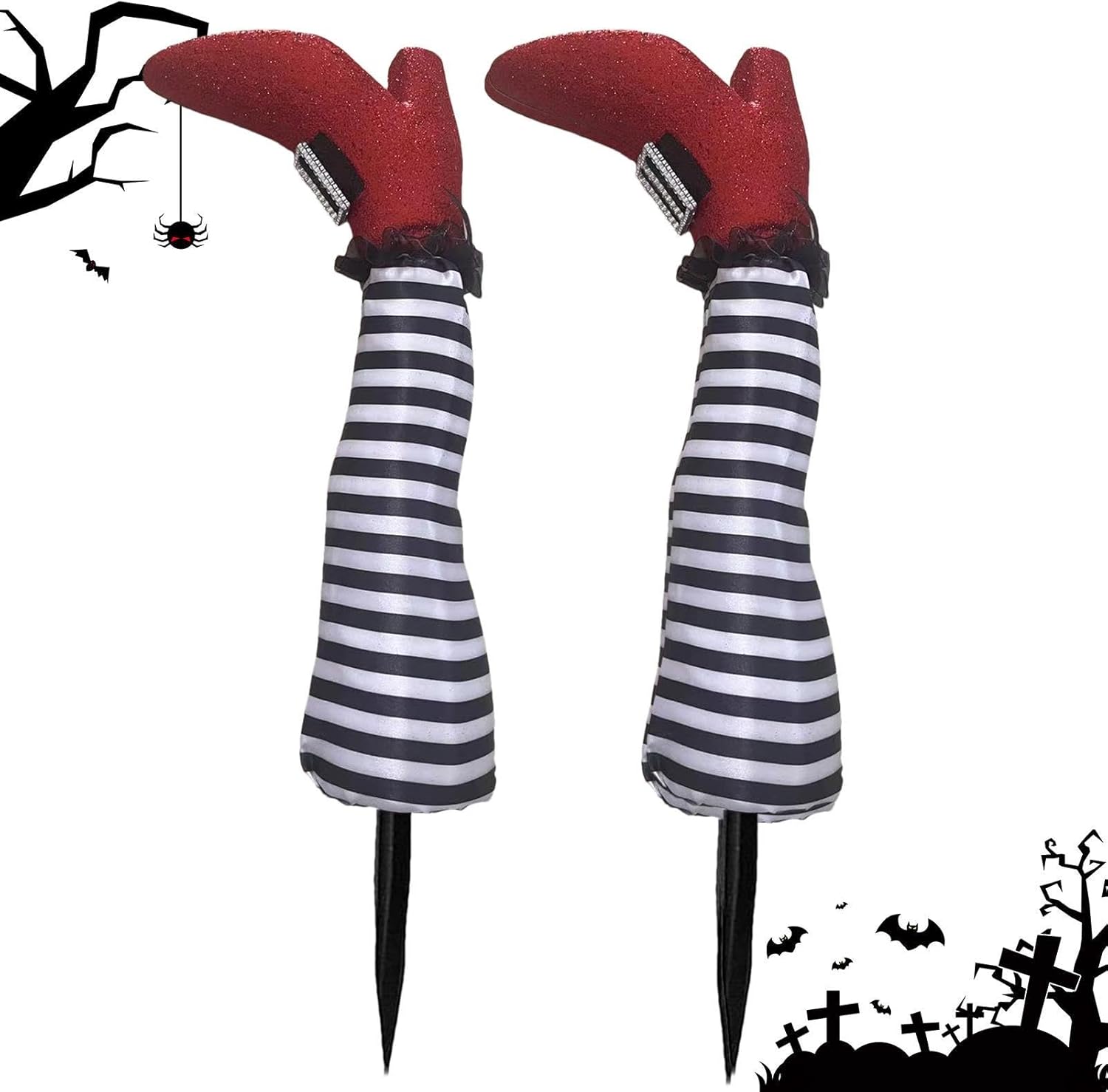 1 par de patas de bruja de Halloween de 18 pulgadas al revés para patas de bruja malvada  Estacas de patas y pies de brujas, estacas de Halloween,