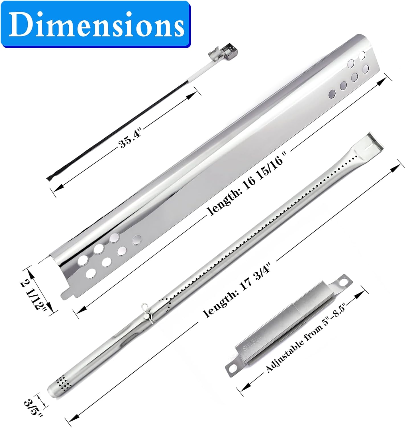 Piezas de repuesto para parrilla de 4 quemadores Charbroil Performance 463342119, 463332718, 463347017, 463335517, 463376419, piezas de repuesto