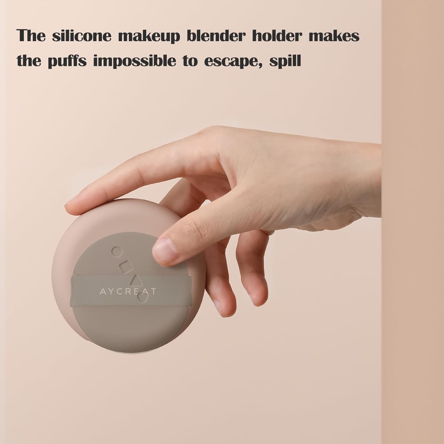 FVION Soporte de silicona para maquillaje para viajes, funda de silicona para soplo de polvo, protector de cubierta de licuadora de belleza