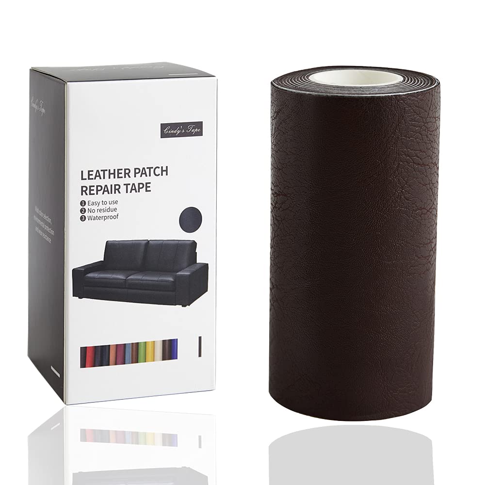 Cindy’s Tape Cinta de cuero adhesiva impermeable para reparaciones de 3 x 60pulgadas para sofás, asientos de automóvil, bolsas, muebles, asiento del